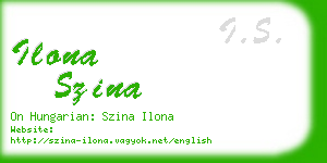 ilona szina business card